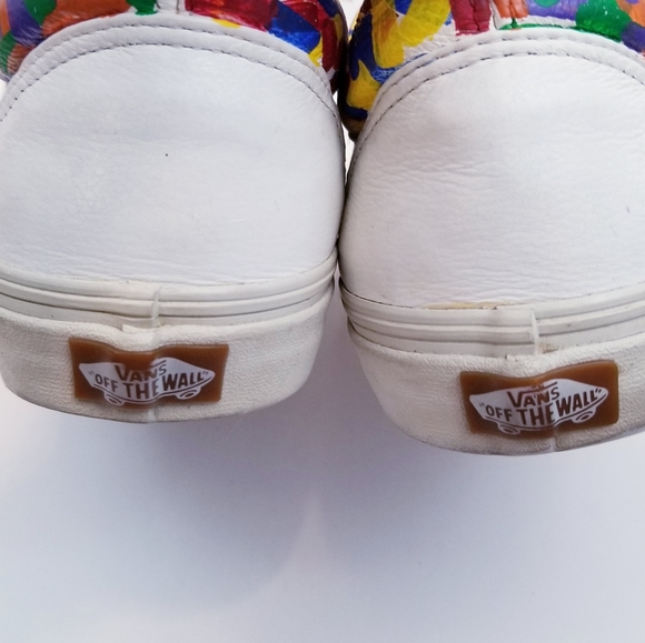 Vans Old Skool Leather Custom Painted Lace Up Sneakers, Size 11 - Picture 13 of 16